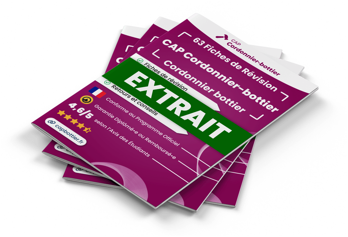 Extrait Fiches Révision gratuites CAP Cordonnier-bottier